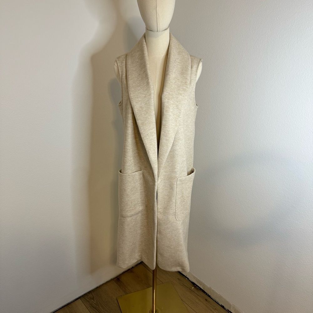 [Joie] Beige Sleeveless Cardigan - Size Medium